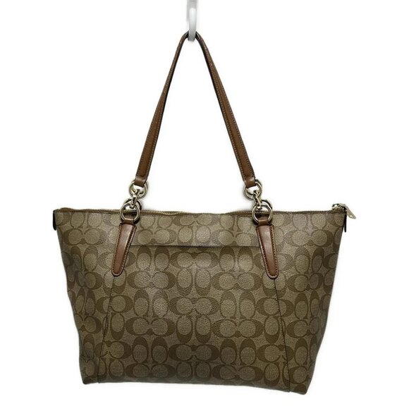 Auth COACH Signature F58318 Khaki Brown PVC Leather - Tote Bag - Picture 3 of 8